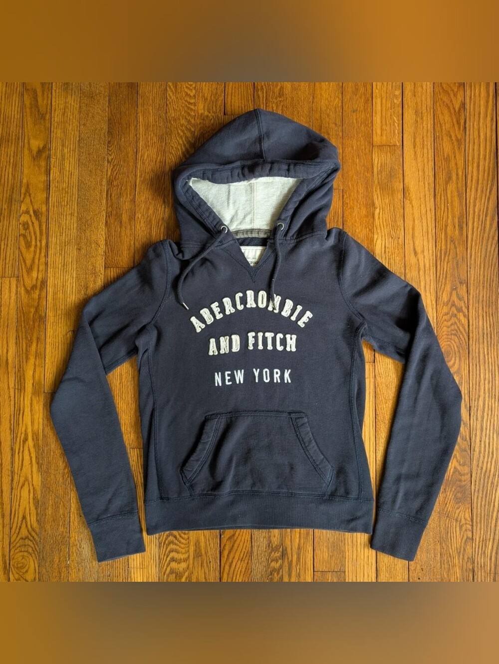Vintage Y2k Abercrombie & Fitch Navy Logo Hoodie Sweatshirt